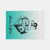 Couverture Polaire Ancre blanche et noire (Devant (Horizontal))