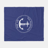 Couverture Polaire Ancre blanche marine Nom de famille (Devant (Horizontal))