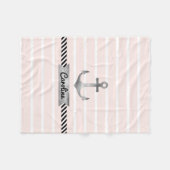 Couverture Polaire Ancre d'aquarelle rose pâle (Devant (Horizontal))