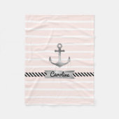 Couverture Polaire Ancre d'aquarelle rose pâle (Devant)