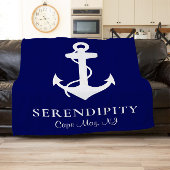 Couverture Polaire Ancre de bateau Personnalisé Marine Bleu