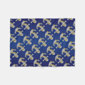 Couverture Polaire Ancre Design bleu marine (Devant (Horizontal))