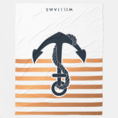 Couverture Polaire Ancre et bandes (Devant)