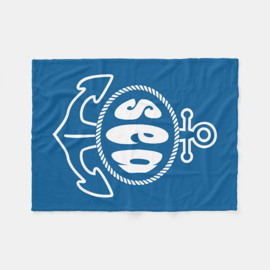 Couverture Polaire Ancre et la mer (Devant (Horizontal))