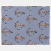 Couverture Polaire ANCRE Nautique Aquarelle grungy design 1 (Devant (Horizontal))