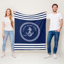 Ancre nautique et corde Nom du bateau Marine Bleu
