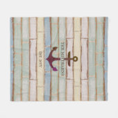 Couverture Polaire Ancre nautique Nom du bateau en bois rustique (Devant (Horizontal))