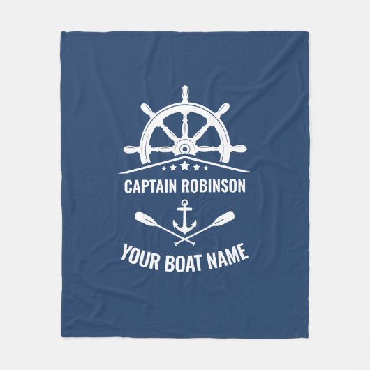Couverture Polaire Ancre nautique Oars Helm Capitaine et nom de batea (Devant)
