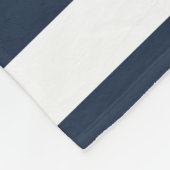 Couverture Polaire Ancre nautique rayée bleu marine nom de bateau (Coin)