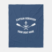 Couverture Polaire Ancre nautique Voitures Bateaux Capitaine ou nom d (Devant)