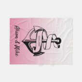 Couverture Polaire Ancre noire et blanche (Devant (Horizontal))