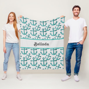 Couverture Polaire Ancre personnalisée Nautique