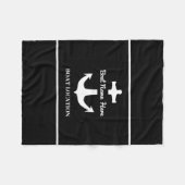Couverture Polaire Ancre personnalisée Nom du bateau noir Emplacement (Devant (Horizontal))