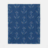 Couverture Polaire Ancres d'Esprit Nautique, Bleu Marine (Devant)