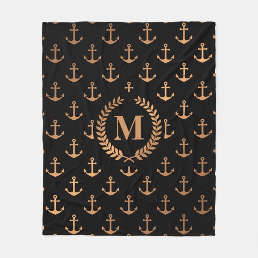 Couverture Polaire Ancres d'or (Devant)