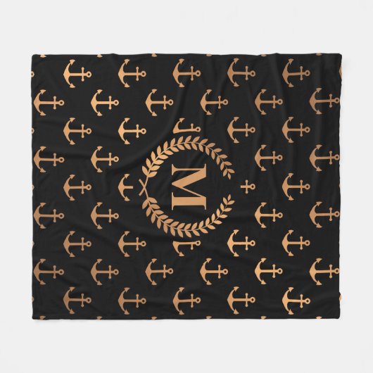 Couverture Polaire Ancres d'or (Devant (Horizontal))