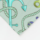 Couverture Polaire Ancres flottantes et motif de corde (Coin)