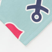 Couverture Polaire Ancres nautiques et Motif de coeur (Coin)