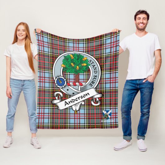 Couverture Polaire Anderson Ancien insigne de clan Scot Tartan Plaid (En situation)