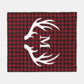 Couverture Polaire Andouillers blancs noirs de cerfs communs de dent (Devant (Horizontal))