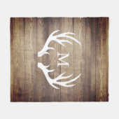 Couverture Polaire Andouillers en bois de cerfs communs de grange (Devant (Horizontal))
