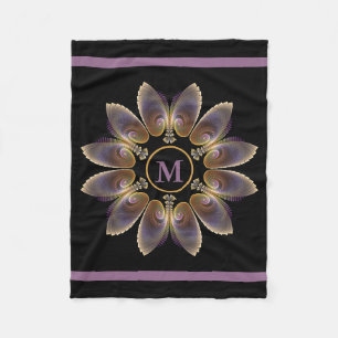 Couverture Polaire Ange Abstraite ailes Mandala Monogramme fractal