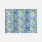 Couverture Polaire Ange Bleu doré Cube molle personnalisée (Devant (Horizontal))