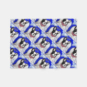 Couverture Polaire Ange Bouledogue Français (Devant (Horizontal))