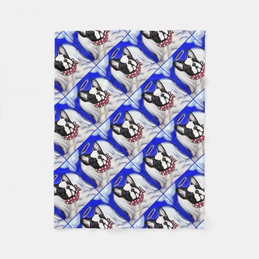 Couverture Polaire Ange Bouledogue Français (Devant)