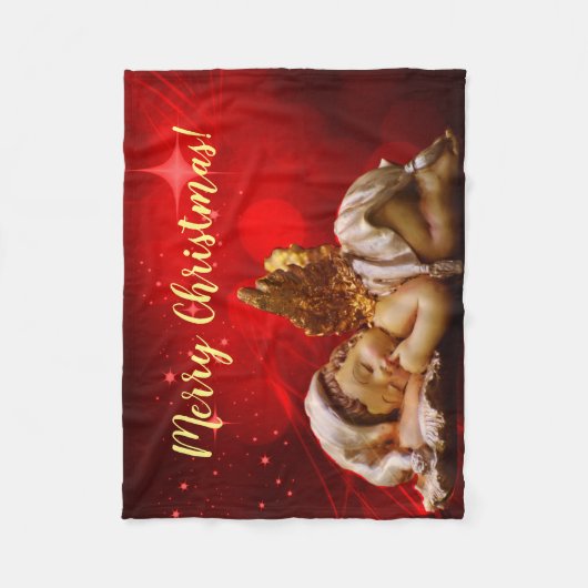 Couverture Polaire Ange couchant Bébé Jésus Noël (Devant)