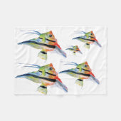 Couverture Polaire Ange Poisson Aquarelle Blanche polaire, Bébé (Devant (Horizontal))