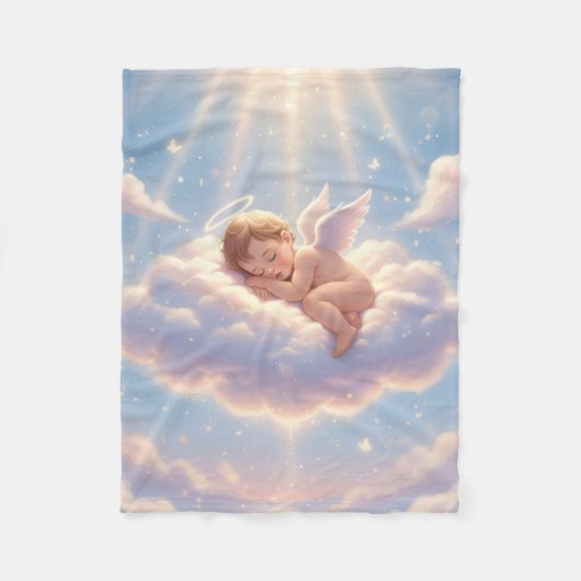 Couverture Polaire Ange sur un nuage - Douces rêves (Devant)