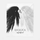 Couverture Polaire ANGEL AILES 'Seulement demi-mal' Monogramme drôle (Devant)