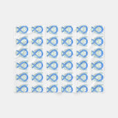 Couverture Polaire Angel Blue Awareness Ruban Custom Soft Blanches (Devant (Horizontal))