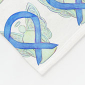Couverture Polaire Angel Blue Awareness Ruban Custom Soft Blanches (Coin)
