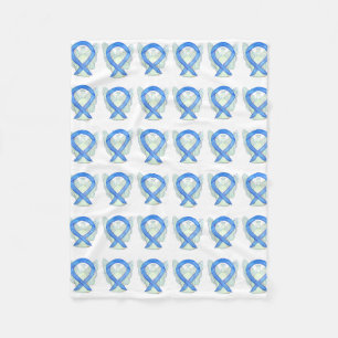 Couverture Polaire Angel Blue Awareness Ruban Custom Soft Blanches