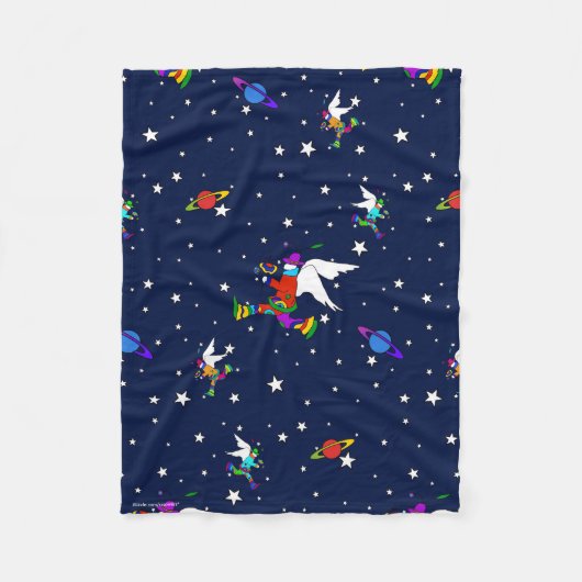 Couverture Polaire Angel Dudes Starry Midnight Fleece Blanche (Devant)