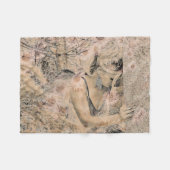 Couverture Polaire Angel Elegant Boho Floral Sepia Antique (Devant (Horizontal))