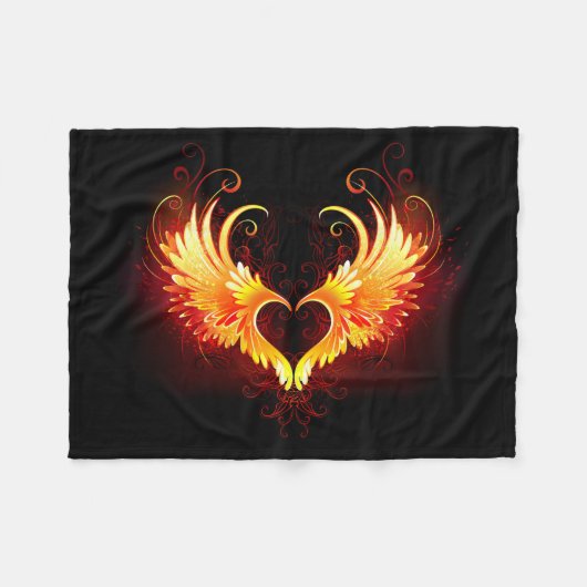 Couverture Polaire Angel Fire Heart with Wings (Devant (Horizontal))