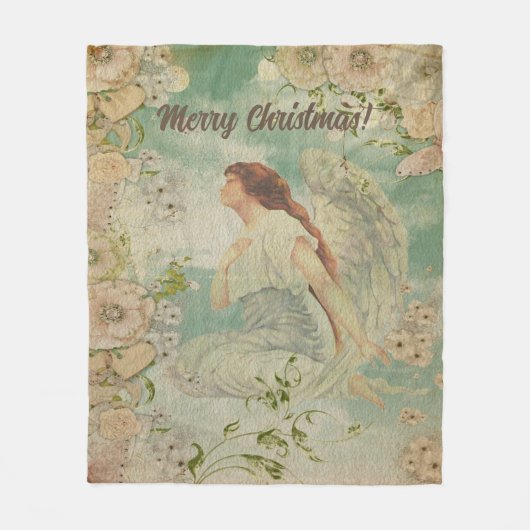 Couverture Polaire Angel Fleurs blanches Ciel bleu (Devant)