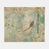 Couverture Polaire Angel Fleurs blanches Ciel bleu (Devant (Horizontal))