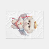 Couverture Polaire Angel Maltese Chiot, Maltes amoureux de les chiens (Devant (Horizontal))