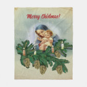 Couverture Polaire Angel Noël Mery et Jésus dans la lumière des bougi (Devant)