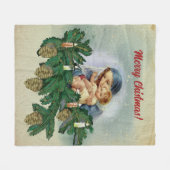 Couverture Polaire Angel Noël Mery et Jésus dans la lumière des bougi (Devant (Horizontal))