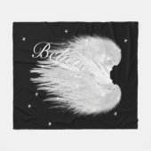 Couverture Polaire ANGEL WINGS 'Believe' Coeur Black Starry (Devant (Horizontal))