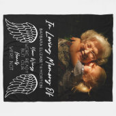 Couverture Polaire Angel Wings Black Custom Photo Memorial Cadeau (Devant (Horizontal))
