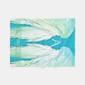 Couverture Polaire ANGEL WINGS Monogramme Nom Fresh Ombre (Devant (Horizontal))