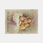 Couverture Polaire Anges d'ange gardien priant au-dessus du bébé (Devant (Horizontal))