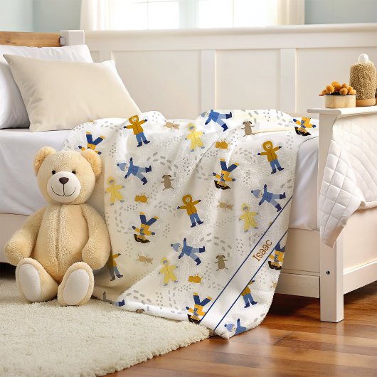 Couverture Polaire Anges de neige enfants et animaux / avec nom