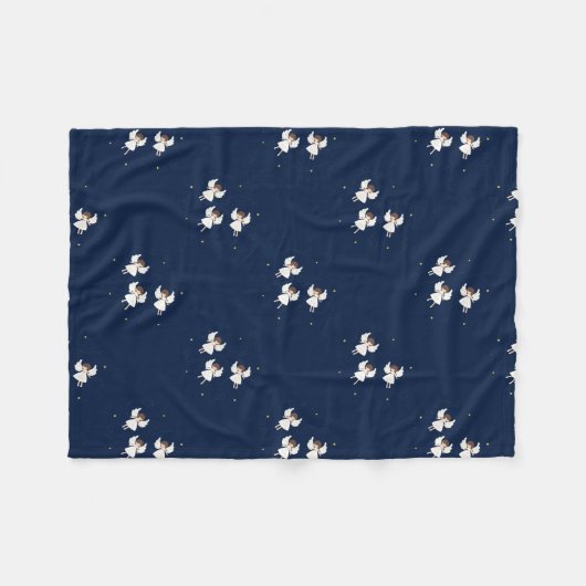 Couverture Polaire Anges de Noël (Devant (Horizontal))